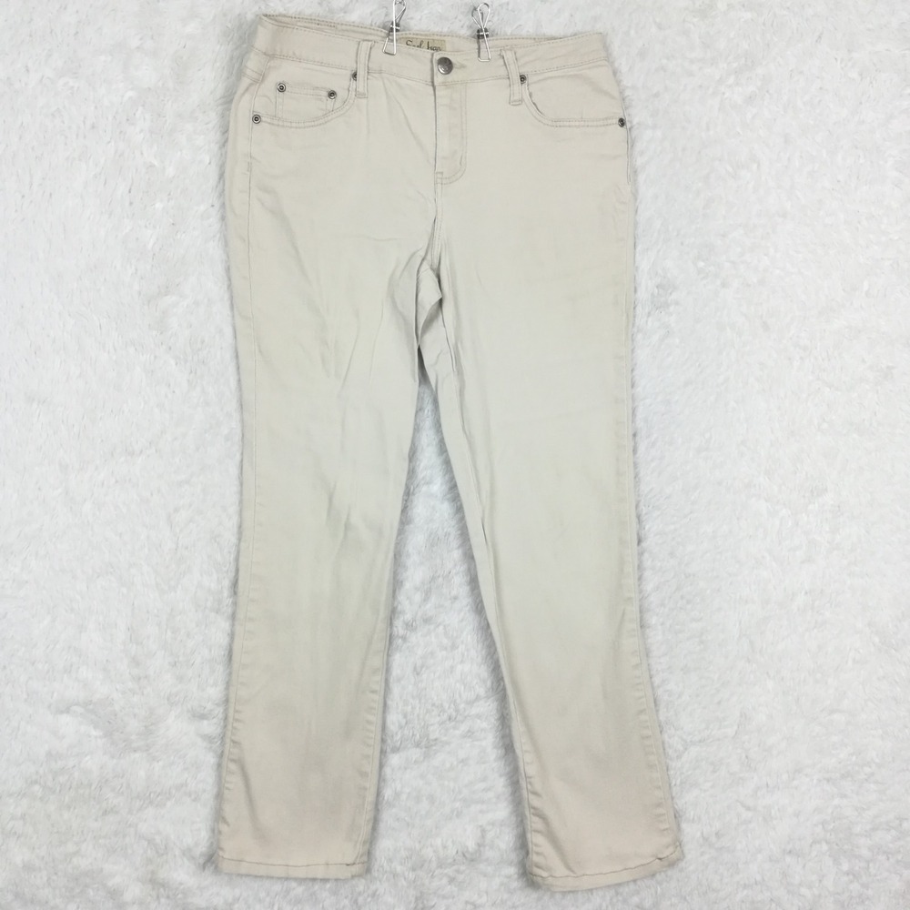 Earl Jean Womens Jeans Straight Leg Khaki Mid Rise Twill 10‎